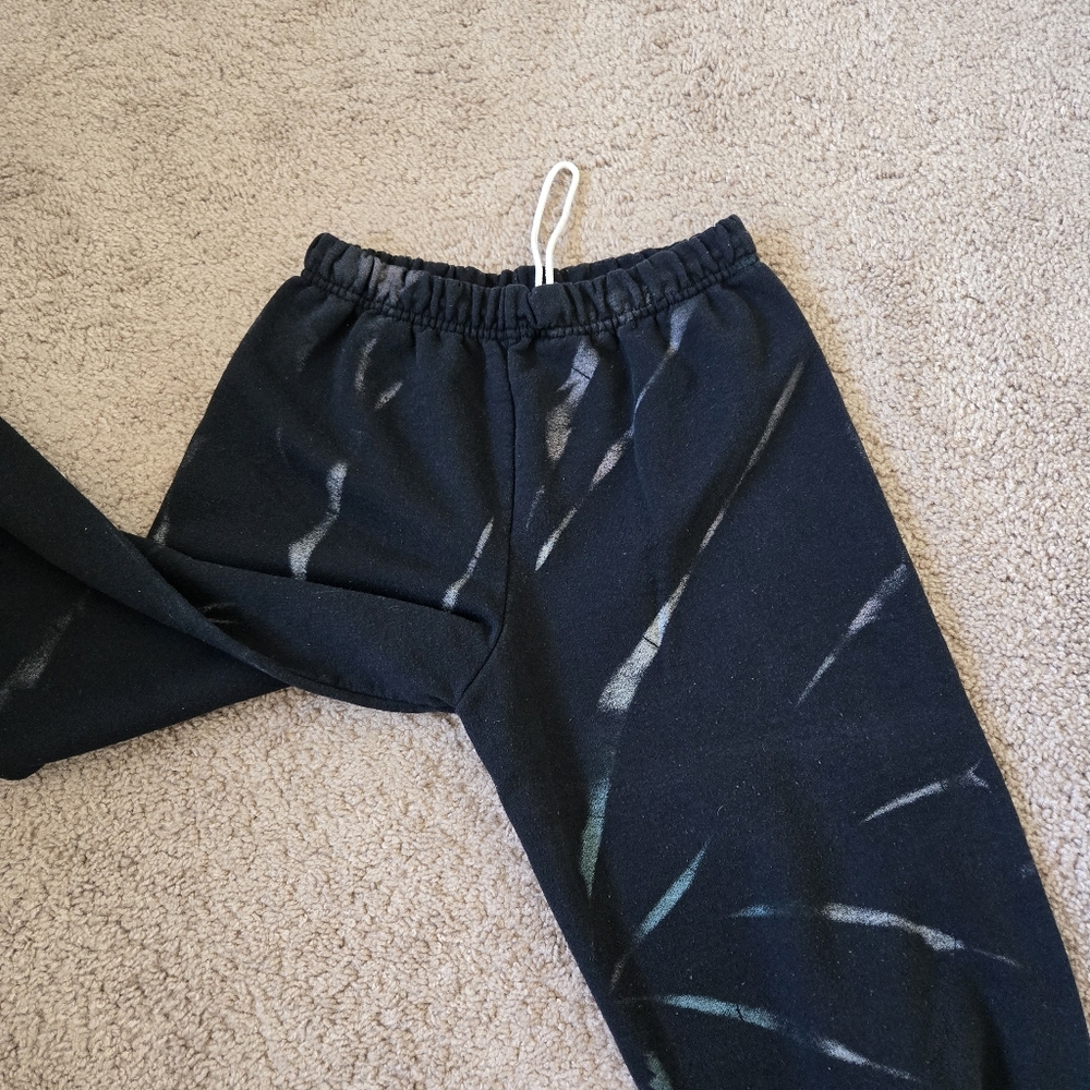 MYRRHE Tracksuit Hoodie Jogger Set Small Black Paint Splatter Grunge Streetwear - Picture 9 of 16